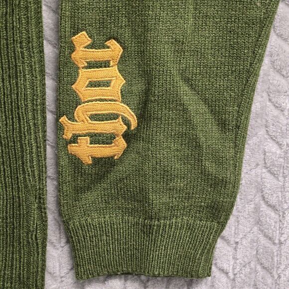 Thor MX Motocross Crewneck Knit Sweatshirt Mens Size XL Army Green Wool Blend - Picture 6 of 8